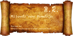 Milovánov Román névjegykártya